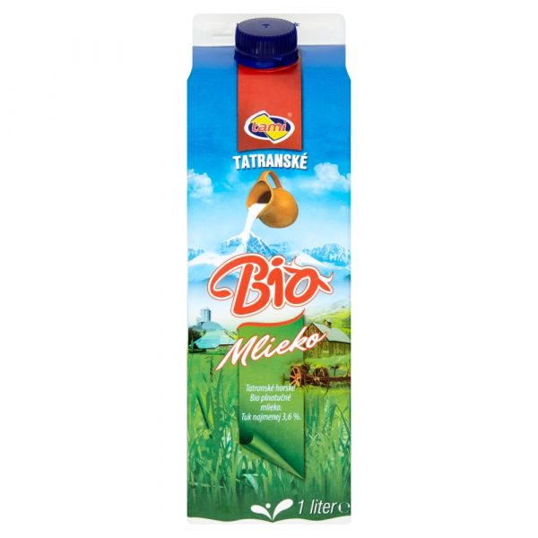 Mlieko plnotučné 3,6% Bio čerstvé 1l Tami 1
