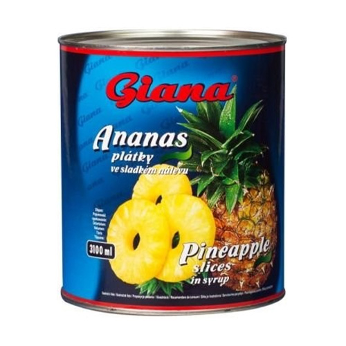 Ananásový kompót plátky GIANA 3050ml 1