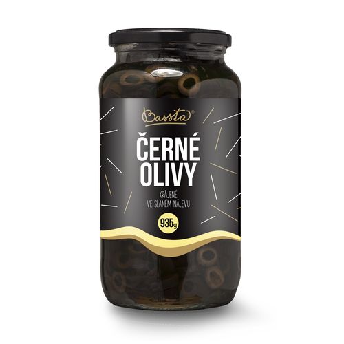 Olivy čierne krájané, Bassta 935 g sklo 1