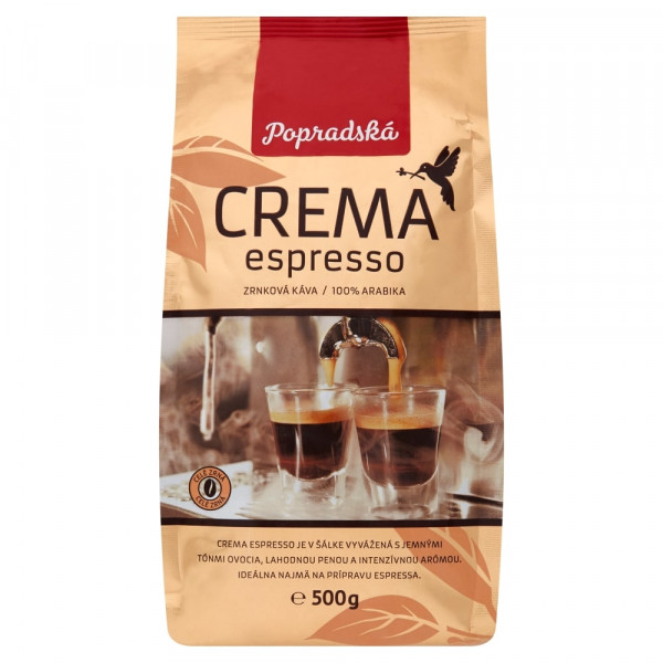 Popradská Crema Espresso zrnková káva 500 g 1