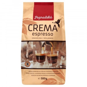 Popradská Crema Espresso zrnková káva 500 g 20