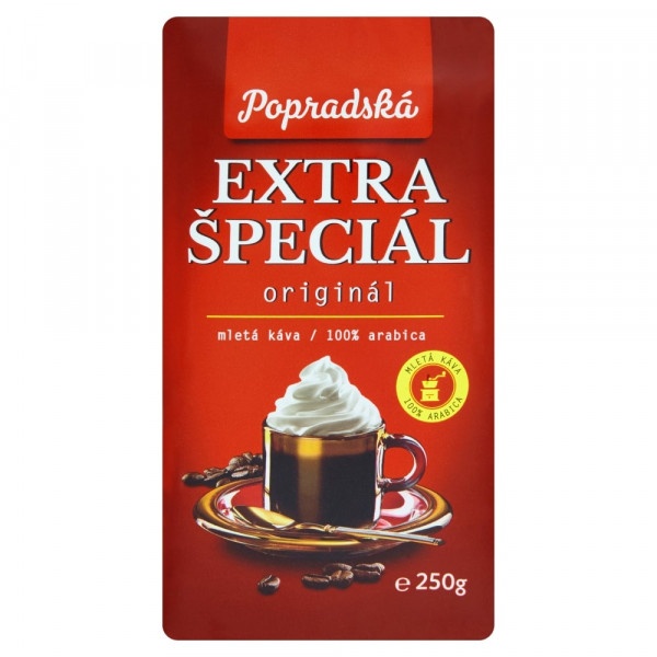 Popradská Extra špeciál pražená mletá káva 250g 1