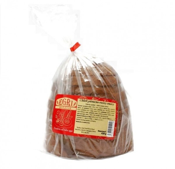 Chlieb kváskový tmavý krájaný balený EGRI 450g 1