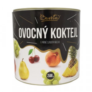 Kompót ovocný koktejl 2,5kg Bassta 16