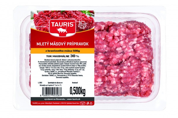 Ml. mäs. príp. br. mäso tuk max 30% 500g OA Tauris 1
