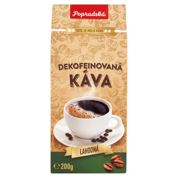 Popradská Dekofeínovaná pražená mletá káva 200 g 1