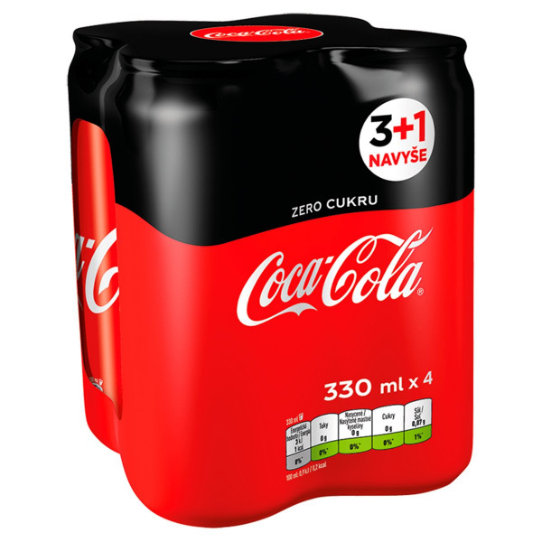 Coca Cola Zero 0,33l plech 4ks balenie 1