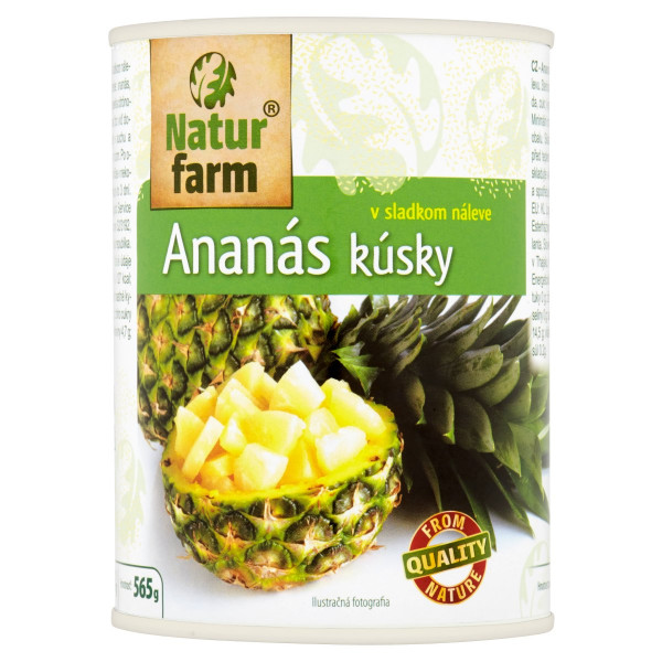 Ananás kúsky v sladkom náleve Natur Farm 565 g 1