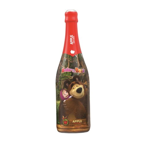 Detské šampanské Máša a medveď jablko 750 ml 1