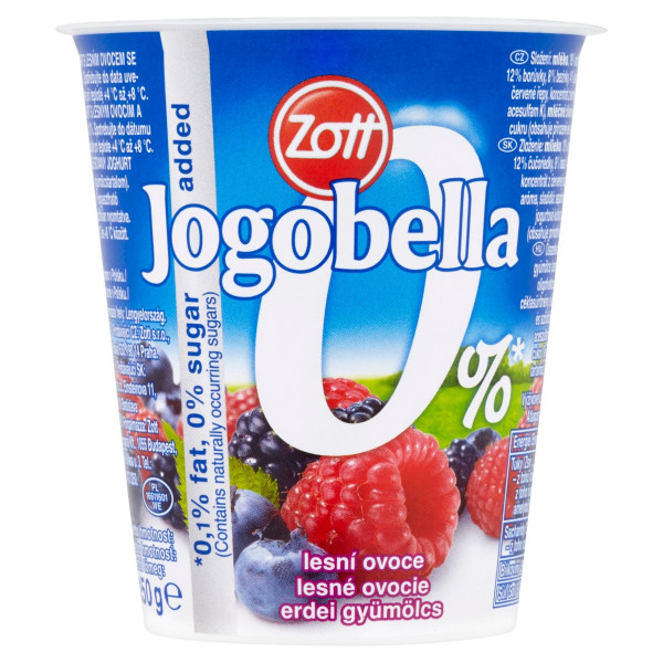 Jogurt Jogobella 0% lesné ovocie 150g Zott 1