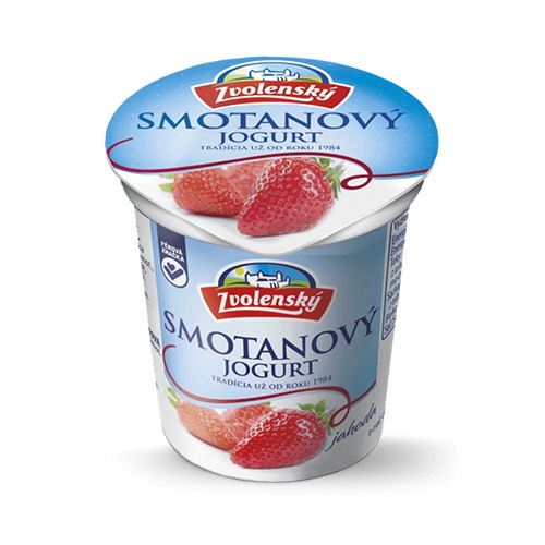 ZVOLENSKÝ smotanový jogurt jahoda 145g VÝPREDAJ 1