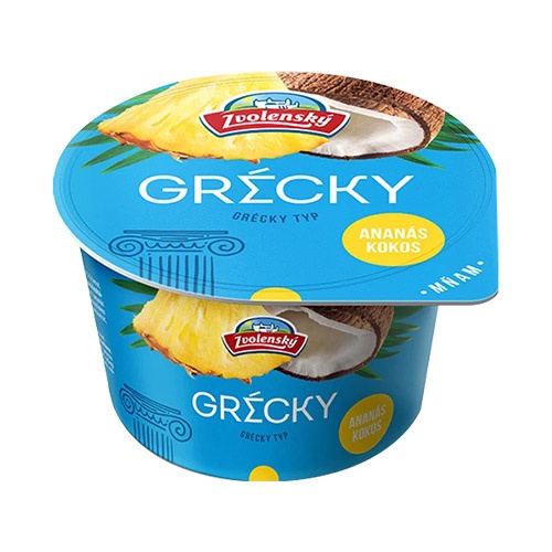 ZVOLENSKÝ jogurt grécky typ ananás - kokos 125g 1
