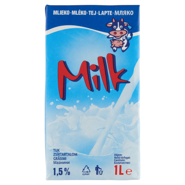 Mlieko POLOTUČNÉ LAPTE 1,5% 1l 1