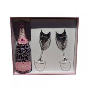 Champagne Pink Message + 2 poháre číre 4