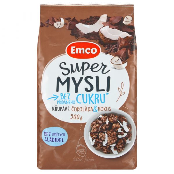 Müsli Emco čokoláda a kokos bez pridaného cukru 500g 1