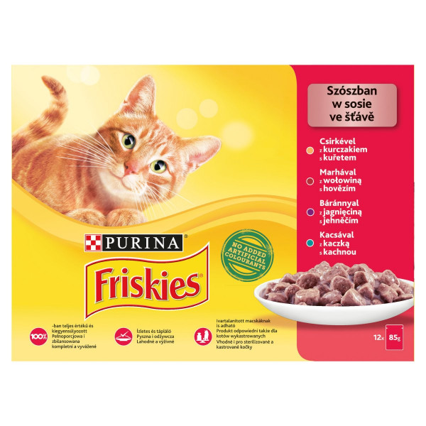 Friskies cat, 5 sľubov mäsový mix v šťave 12x85g 1