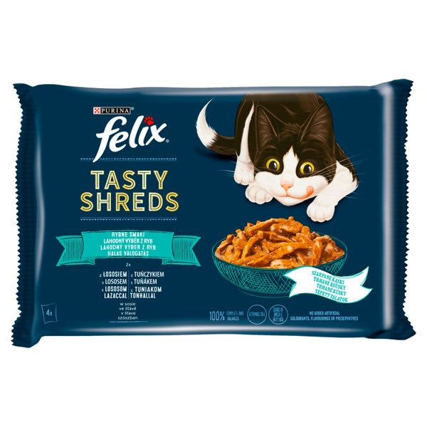 Felix Tasty Shreds lahodný výber z mäsa 4x80g 1