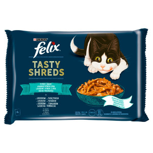 Felix Tasty Shreds lahodný výber z mäsa 4x80g 3
