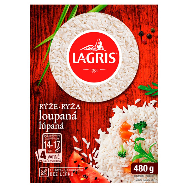 Ryža lúpaná vo varných vreckách 480g Lagris 1