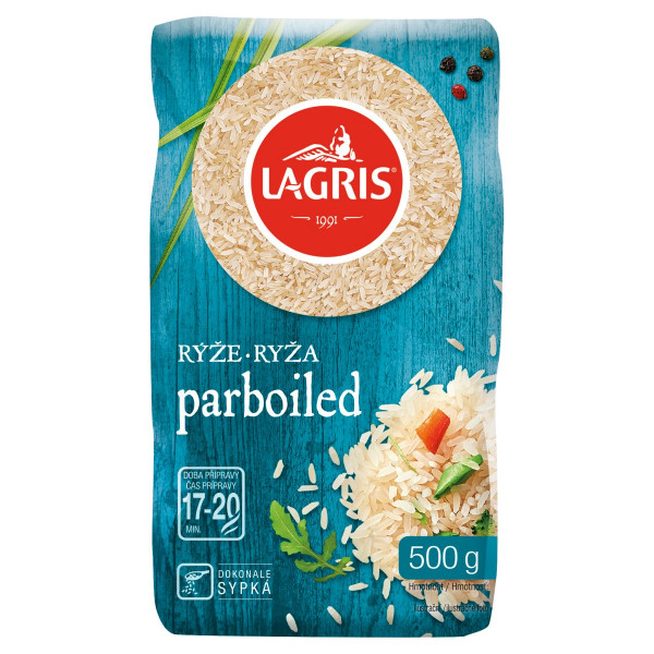 Ryža Dlhozrnná lúpaná Parboiled 500g Lagris 1