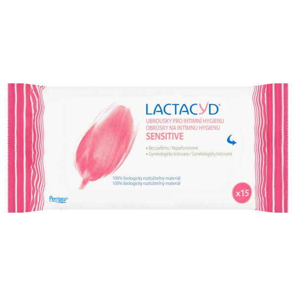 Lactacyd Sensitive obrúsky na intímnu hygienu 15ks 1