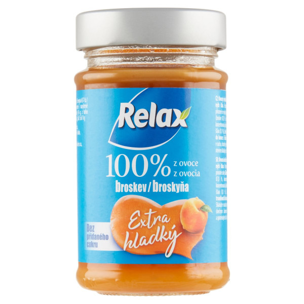 Relax Extra hladký 100%, ov.nátierka Broskyňa 220g 1