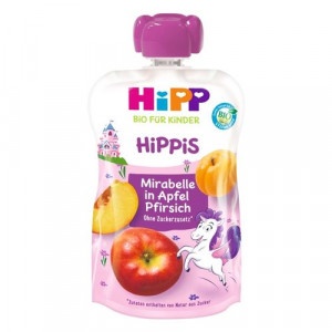 HiPP BIO Hippies Jablko-Broskyňa-Mirabelka, 100g 14