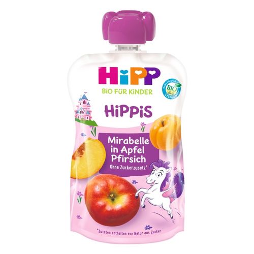 HiPP BIO Hippies Jablko-Broskyňa-Mirabelka, 100g 1