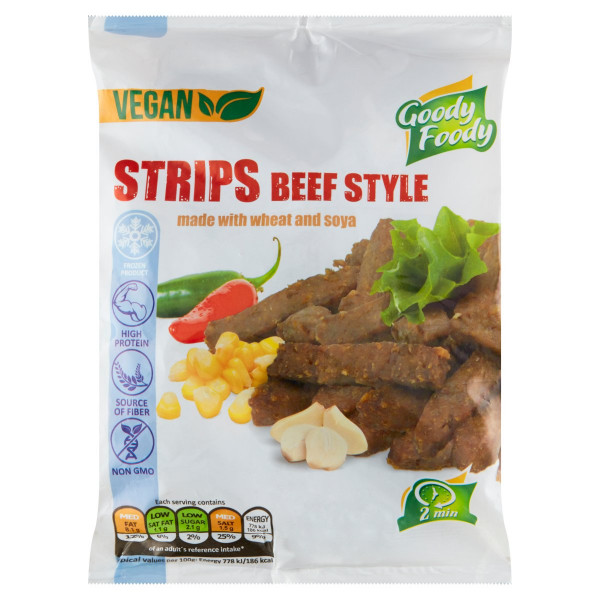 Mr. Vegánske Strips beef style 500g, Goody Foody 1