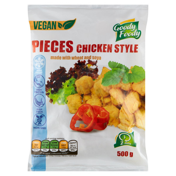 Mr. Vegánske Pieces chicken style 500g,Goody Foody 1