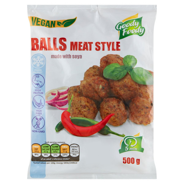 Mr. Vegánske Balls meat style 500g, Goody Foody 1