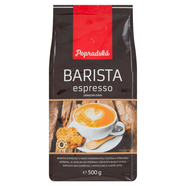 Popradská Barista espresso zrnková káva 500 g 1