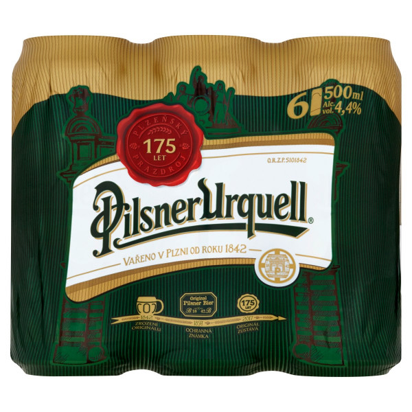 Pivo Pilsner Urquell 12% 0,5l plech 6ks VÝPREDAJ 1