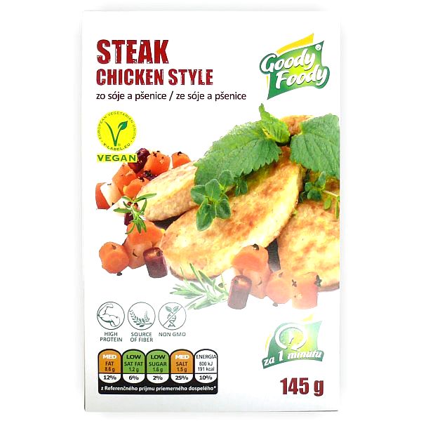 Vegánsky Steak chicken style 145g, Foody VÝPREDAJ 1