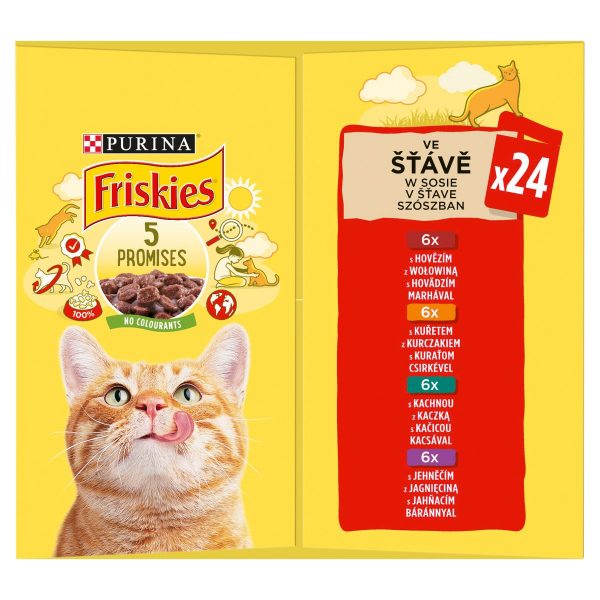 Friskies cat, 5 sľubov mäsový mix v šťave 24x85g 1