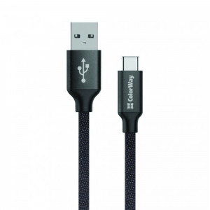 Kábel ColorWay USB -> Type C 2.1A 1m čierny 6