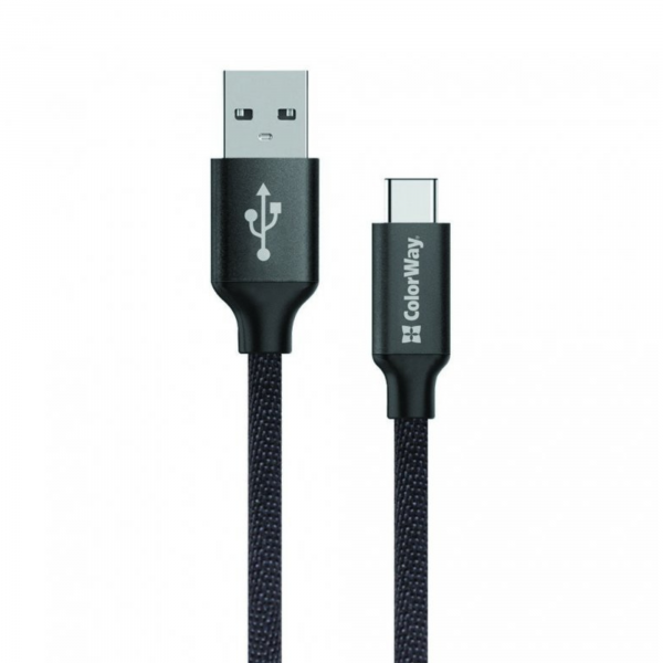 Kábel ColorWay USB -> Type C 2.1A 1m čierny 1
