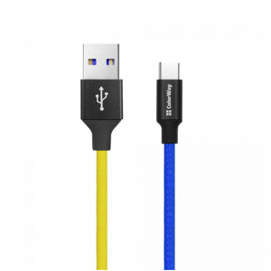 Kábel ColorWay USB -> Type C 2.4A 1m modro-žltý 22