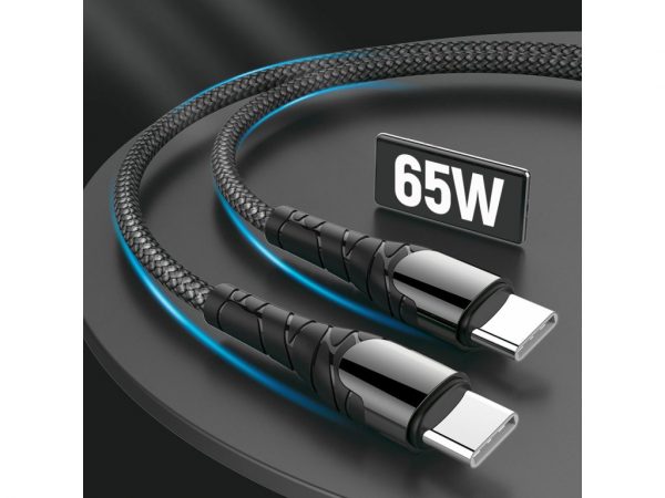 Kábel ColorWay USB-C (65W) 3.0A 1m šedý 5