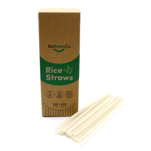 Slamky z ryže 100ks natural, BeGreenCo VÝPREDAJ 1