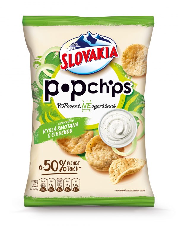 Slovakia Pop Chips Kyslá smotana s cibuľkou 65g 1