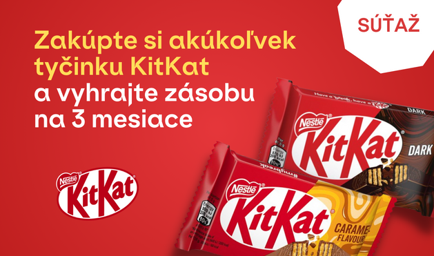Súťaž o 3 mesačnú zásobu KitKat tyčiniek