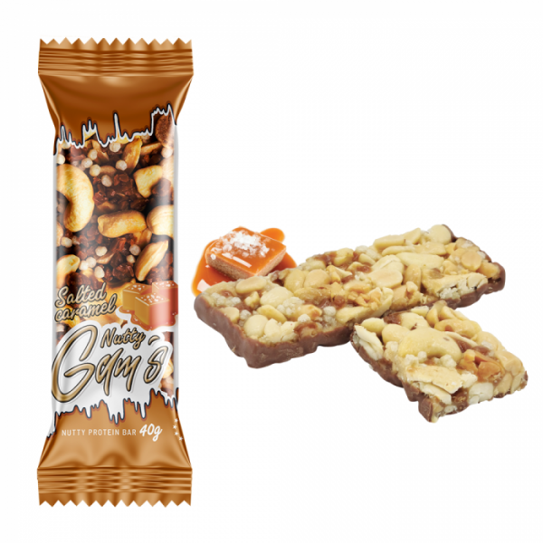 Gam´s Protein Bar Nutty orechy & karamel 40g 2