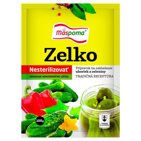 Zelko, prípravok na nakladanie uhoriek a zeleniny s konzervačnou látkou 100g Mäspoma 1
