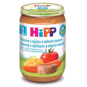 HiPP BIO Cestoviny s rajčinami a teľac. mäsom 220g 12