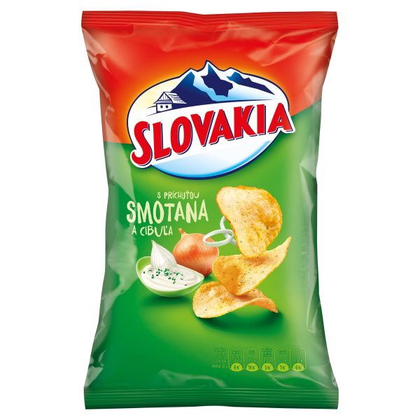 Slovakia Chips s príchuťou Smotana s cibuľou 130g 1