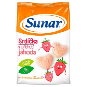 Sunar chrumky jahodové srdiečka 50g 10