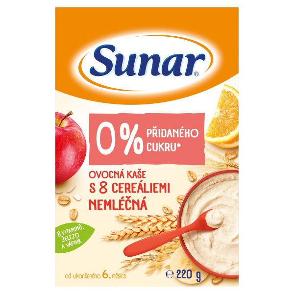 Sunar nemliečna kaša ovocná s 8 cereáliami 220g 1