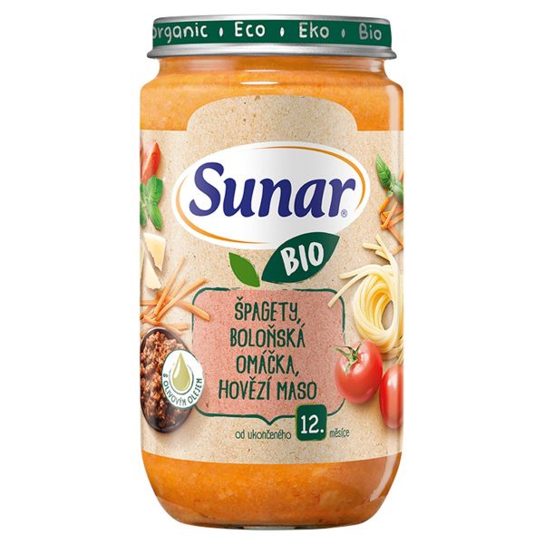 Sunar Bio Špagety, omáčka, hovädzie mäso 235g 1