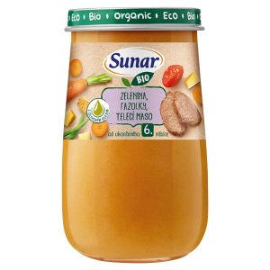 Sunar Bio Zelenina, fazuľky, teľacie mäso 190g 3